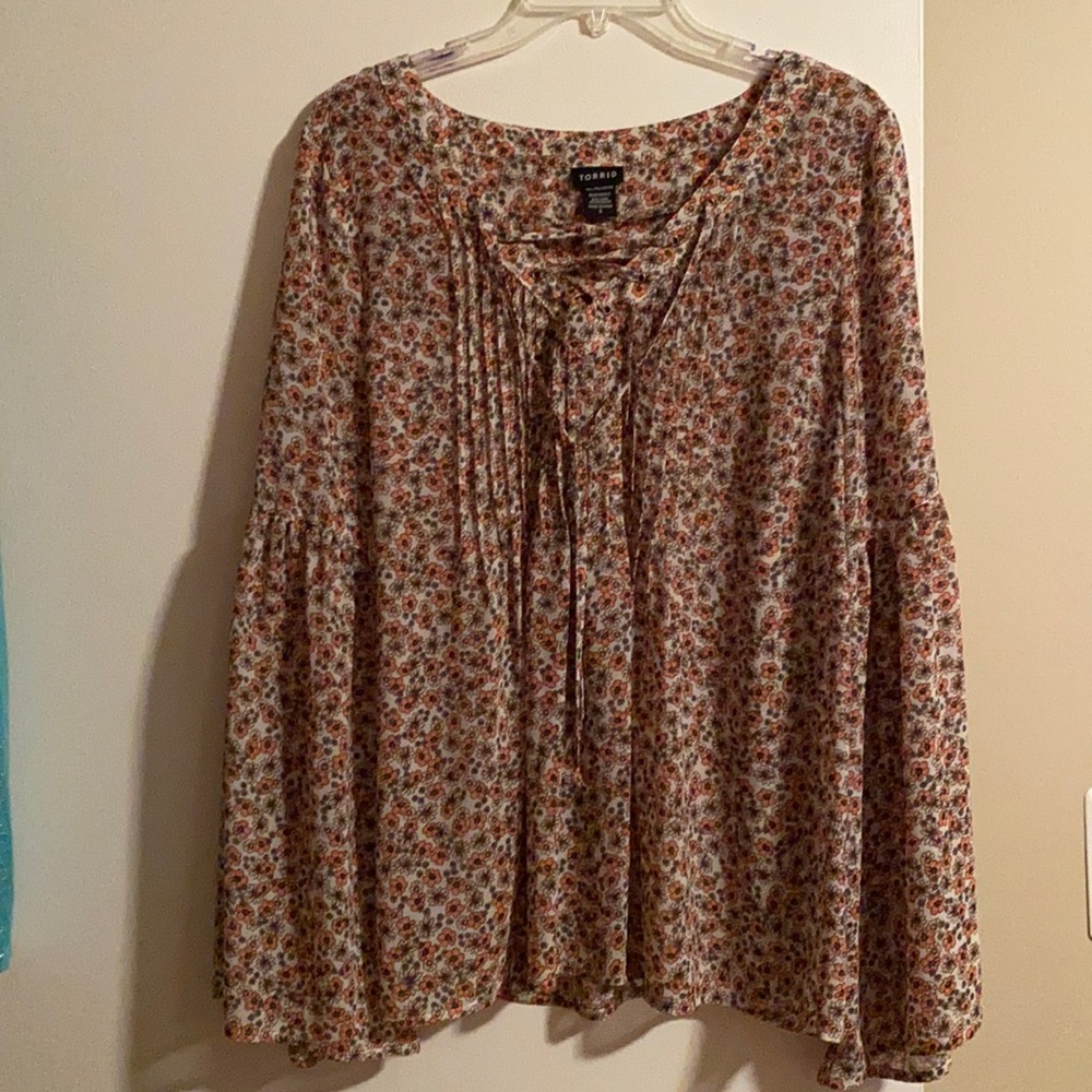 Torrid Long Sleeve Bell Top